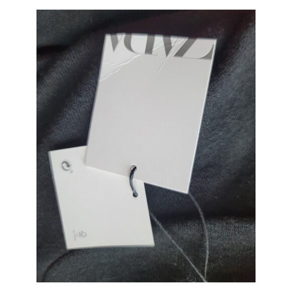 ZARA Prairie Style Midi Dress Women's Cottagecore Short Sleeve Sz XL Black - Picture 10 of 13